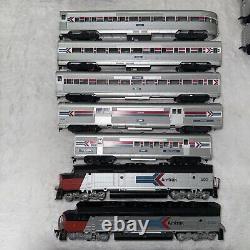 HO Amtrak Train Set 5 Cars And 2 Engines(See All Pictures)