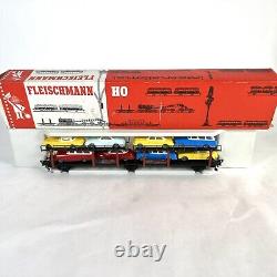 HO Fleischmann Car Carrier Auto Transport Wagen Train Railroad with Box Complete