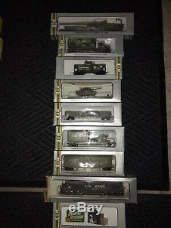 HO Scale AHM US Army Train Set EX Unused Condition Locomotive And 7 Cars