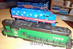 HO Scale Train lot collection with (3) Locomotives, Caboose, Tank Cars, Flatcars
