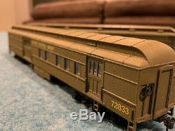 HO Scale US Army Train Set Custom Painted Locomotive Passenger Luggage Med Car