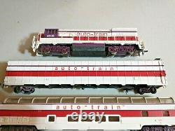 HO scale Bachmann Autotrain Train Set Locomotive 1 Baggage2 passenger Cars