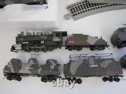 HO scale Bachmann Hawthorne Village WW2 Armored Engine, Tender, 9 Cars, & track