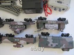 HO scale Bachmann Hawthorne Village WW2 Armored Engine, Tender, 9 Cars, & track