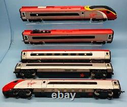 HORNBY OO GAUGE 5 CAR PENDOLINO TRAIN WITH 2 POWER CARS+1ST COACH hobcab