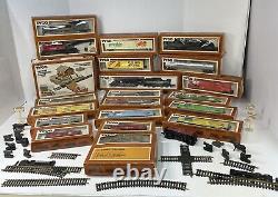 HUGE LOT HO Tyco + 2 Locomotives 18 Cars +Tracks +Accessories Vintage Train Set