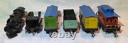 Hafner Overland Flyer Freight Train Set Wind-Up Engine with5 Tin Litho Cars