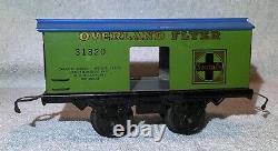 Hafner Overland Flyer Freight Train Set Wind-Up Engine with5 Tin Litho Cars