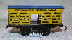 Hafner Overland Flyer Freight Train Set Wind-Up Engine with5 Tin Litho Cars