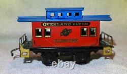 Hafner Overland Flyer Freight Train Set Wind-Up Engine with5 Tin Litho Cars