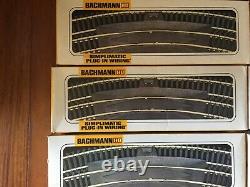 Ho Scale Bachmann Train Set Lot locomotives, track, cars, power pack, bridge