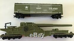 Ho U. S. Army Train Set F-3 Locomotive With 4 Cars 9180 Flat Missle Military Set