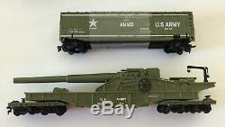 Ho U. S. Army Train Set F-3 Locomotive With 4 Cars 9180 Flat Missle Military Set