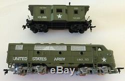 Ho U. S. Army Train Set F-3 Locomotive With 4 Cars 9180 Flat Missle Military Set