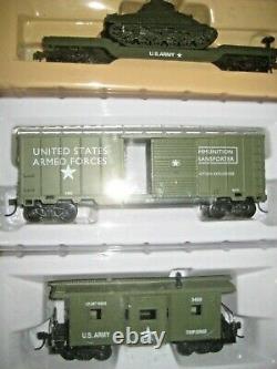 Ho U. S. Army Train Set F-3 Locomotive With 4 Cars # Bbf-215 Military Set