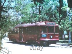 Hollywood Red Car Locomotive Color Photograph PE 717 Railway Pacific Electric