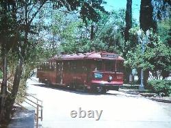 Hollywood Red Car Locomotive Color Photograph PE 717 Railway Pacific Electric