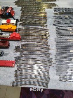 Huge Lot 72 pieces Tyco Lionel Trains Locomotive Track cars transformers & more