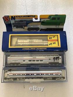 Huge N Scale Train Lot Cars Locomotives Track Mostly NOS Spectrum Bachmann Kato