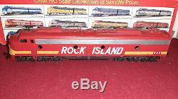 IHC Rivarossi Rock Island Train Set E-8 A-A Engine Pair & 6 Passenger Cars HO