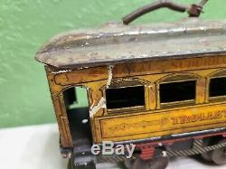 Ives tin prewar O scale litho windup toy train trolley car #800 early look old