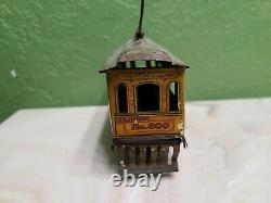 Ives tin prewar O scale litho windup toy train trolley car #800 early look old