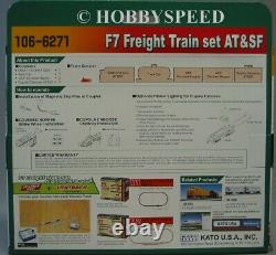 KATO N SCALE F7 FREIGHT TRAIN SET AT&SF ENGINE & 4 CARS locomotive 106-6271 NEW