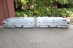 KMT Trains 2716 Burlington Diesel A-A Units ALL STEPS Great Silver JB