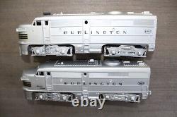 KMT Trains 2716 Burlington Diesel A-A Units ALL STEPS Great Silver JB