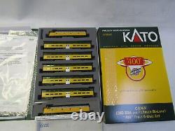 Kato 106-104-dcc, 176-5365-dcc Cnw 400 7 Piece Set E8 A-a & 5 Cars N Scale