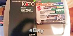 Kato MP36PH Chicago Metra Gallery Bi-Level Commuter Train +1068702 3-Car set NIB