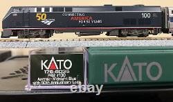 Kato N Amtrak P42 #100 Midnight Blue Train Set 50th Anniversary Logo