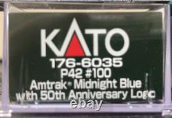 Kato N Amtrak P42 #100 Midnight Blue Train Set 50th Anniversary Logo