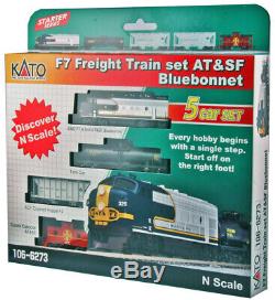 Kato N Freight 4 Car Train Set with ATSF Bluebonnet F7A Locomotive 1066273