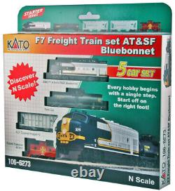 Kato N Scale 4 Car Freight Train Set with ATSF F7A Locomotive DCC Ready 1066273