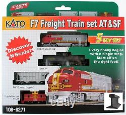 Kato New 2020 N Scale Santa Fe ATSF F7 Freight Train 5 Car Set 1066271