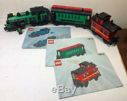 LEGO Train Set 3 Cars Locomotive(10205), Passenger Wagon(10015) Caboose (10014)