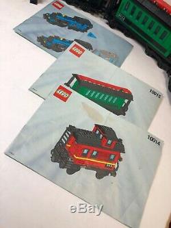 LEGO Train Set 3 Cars Locomotive(10205), Passenger Wagon(10015) Caboose (10014)