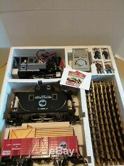 LGB 22401 TRAIN SET LOCOMOTIVE GONDOLA CAR BLACK CABOOSE With EXTRAS