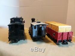 LGB 22401 TRAIN SET LOCOMOTIVE GONDOLA CAR BLACK CABOOSE With EXTRAS