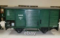LGB G Scale Rack Drive Train Setup Locomotive 20471, 5 cars, track, bldgs, NIB