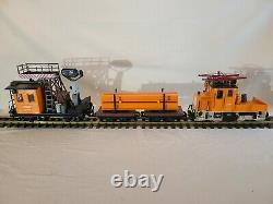 LGB Work Train Set Service Engine 2033 I-beam Car 4050 Spotlight Car 4049