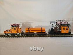 LGB Work Train Set Service Engine 2033 I-beam Car 4050 Spotlight Car 4049