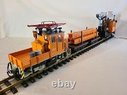 LGB Work Train Set Service Engine 2033 I-beam Car 4050 Spotlight Car 4049