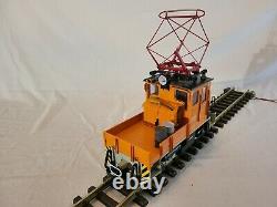 LGB Work Train Set Service Engine 2033 I-beam Car 4050 Spotlight Car 4049