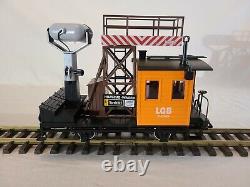 LGB Work Train Set Service Engine 2033 I-beam Car 4050 Spotlight Car 4049