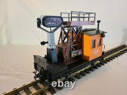 LGB Work Train Set Service Engine 2033 I-beam Car 4050 Spotlight Car 4049