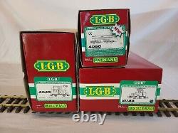 LGB Work Train Set Service Engine 2033 I-beam Car 4050 Spotlight Car 4049