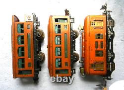 LIONEL GE-IR 60-Ton Box-Cab & 2-car Train Orange withGreen Rd# 248 Pre-War O 27