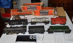 LOT- c1940s LIONEL TRAIN SET- 1654 Locomotive + Tender Plus Cars Nice